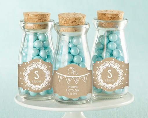 Personalized Milk Jar - Rustic Charm Baby Shower (Set of 12)