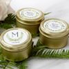 Personalized Gold Round Candy Tin - Botanical Garden (Set of 12)