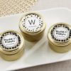 Personalized Gold Round Candy Tin - Modern Classic (Set of 12)