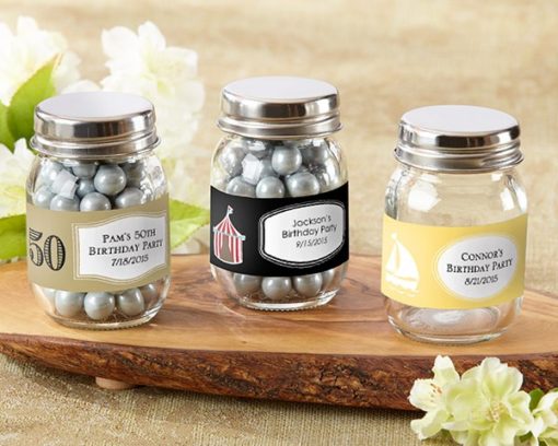 Mini Glass Mason Jar - Birthday (Set of 12) (Available Personalized)