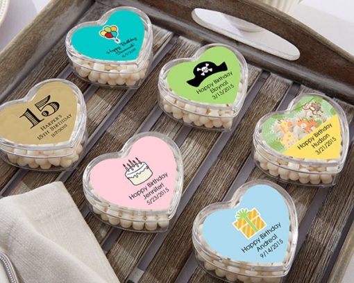 Heart Favor Container - Birthday (Set of 12) (Available Personalized)