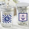 Personalized Glass Mason Jar - Kate's Nautical Bridal Shower Collection (Set of 12)