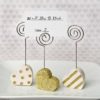 Heart shaped placecard holders, three assorted styles in gold and pearl white
