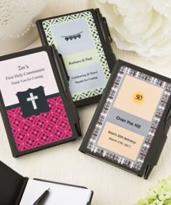 Personalized Black notebook favors from the Personalized Expressions Collection