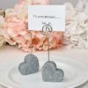 Heart themed silver glitter place card holder from fashioncraft