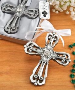 Silver Cross Ornament with Antique Finish from Fashioncraft
