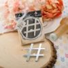 'Hashtag Love' collection chrome finish silver metal bottle opener