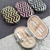 Stunning glittery travel manicure set with chevron design