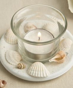 Sea Shell Themed Candle Votive With Natural Shell