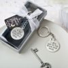 'I love you to the moon and back' silver metal key chain