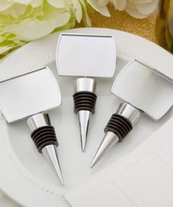 Perfectly Plain collection epoxy dome chrome metal finish bottle stopper