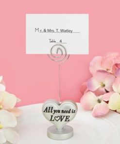 'All you need is love' heart design placecard holder / photo holder
