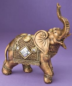 Stunning Gold elephant with shiny mirror design and clear stones from gifts by fashioncraft