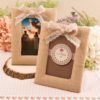 Rustic burlap frame with bow from Gifts by Fashioncraft