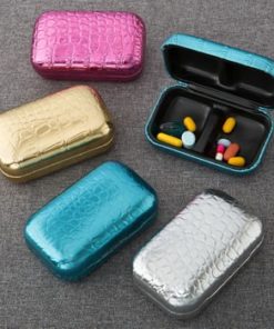 Stunning Croc pill box in metallic colors