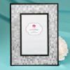 Elegant Silver 4 x 6 Mosaic frame with glass and black borders