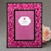 Fabulous Fuchsia 4 x 6 Mosaic frame with glass with black borders