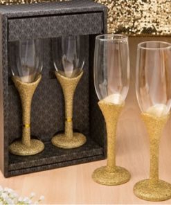 Golden elegance collection set of 2 toasting glasses