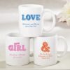 Personalized White Ceramic coffee mug - marquee design