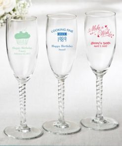 Personalized elegant champagne flutes from fashioncraft - birthday design