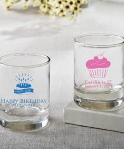 Personalized Shot glass or votive from fashioncraft - birthday design