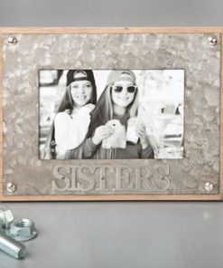 SISTERS industrial style metal frame 4 x 6 from gifts by fashioncraft