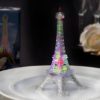 Eiffel tower favor in clear acrylic plastic with colorful LED lights