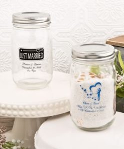 Silk screened Personalized 16 oz. glass mason jar