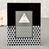 black geometric glass frame with mirror 4 x 6 from gifts by fashioncraft