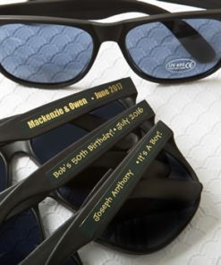 personalized metallics collection black sunglasses from fashioncraft