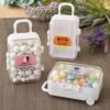 Personalized Expressions Travel themed mini travel suitcase trolley with retractable handle, latch a