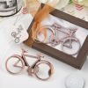 Vintage Bicycle design antique copper color metal placecard holder / Photo holder