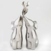 Set of 2 silver intertwined electroplated elephants 6" tall