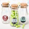 personalized vintage glass milk bottle with round cork top - marquee design