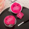 'Best Day Ever' silver metal compact mirror with black epoxy top