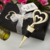 Gold double heart design all metal bottle stopper