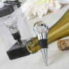 Glass Crystal faceted  top  chrome bottle stopper