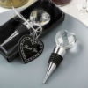 Choice Crystal Chrome Bottle Stopper With Glass Crystal Heart Top