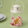 9 1/2" tall Lighthouse centerpiece all metal with an ivory finish