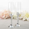 Simple elegance collection classic silver stem toasting flute set