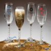 Champagne Flute With Twisted Stem: Holiday  (gift boxes available)