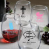 Personalized Stemless Wine Glasses (gift boxes available)