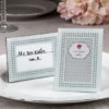 White frosted Glass picture frame / placecard holder