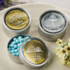 Personalized Metallic Collection Silver Metal Mint Tin With A Clear Plastic Top