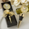 Personalized metallics collection gold metal wine bottle stopper