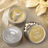 Personalized Metallics collection brushed silver metal mint tin