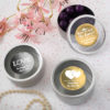 Personalized Metallic Collection Silver Metal Mint Tin With A Clear Plastic Top