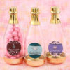 Personalized expressions gold accented clear champagne bottle container