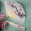Delicate Cherry Blossom Design Silk Folding Fan Favors
