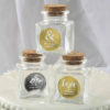 Personalized Metallics Collection square clear glass treat jar